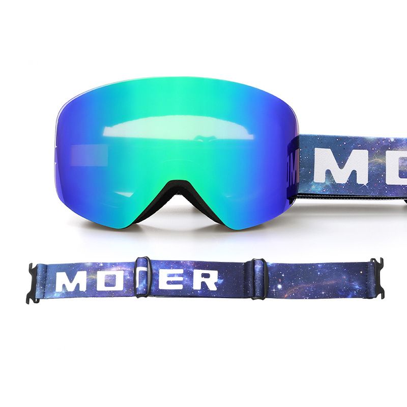 Magnetic Cylindrical Ski Goggles with UV400 Anti-Fog Dual-Lens, Impact-Resistant TPU Frame, Interchangeable Lens for Snow Sports, Includes Protective Case & Black Storage Bag (Purple)