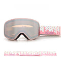 Kids Ski Goggles with Anti-Fog PC REVO Lens, UV400 Protection, Magnetic Quick-Change Lens, Compatible with Helmets & Eyeglasses, for Outdoor Snow Sports (Pink)
