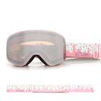 Kids Ski Goggles with Anti-Fog PC REVO Lens, UV400 Protection, Magnetic Quick-Change Lens, Compatible with Helmets & Eyeglasses, for Outdoor Snow Sports (Pink)