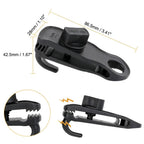 Heavy-Duty Locking Tent Peg Clamp with Rotating Lock, Multi-Purpose Windproof Canopy Fastener for Camping, Tarps, and Food Bag Sealing, with Hook and Hang Hole for Gear Organization (6PCS)