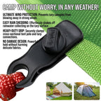 Heavy-Duty Locking Tent Peg Clamp with Rotating Lock, Multi-Purpose Windproof Canopy Fastener for Camping, Tarps, and Food Bag Sealing, with Hook and Hang Hole for Gear Organization (8PCS)