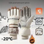 Winter Snow Ski Gloves with Touchscreen Compatibility, Windproof and Waterproof, Thick Fleece Lining, Adjustable Wrist Strap, Ideal for Outdoor Sports and Daily Cold Weather Use (Black)