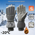Winter Snow Ski Gloves with Touchscreen Compatibility, Windproof and Waterproof, Thick Fleece Lining, Adjustable Wrist Strap, Ideal for Outdoor Sports and Daily Cold Weather Use (Grey)