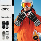 Winter Snow Ski Gloves with Touchscreen Compatibility, Windproof and Waterproof, Thick Fleece Lining, Adjustable Wrist Strap, Ideal for Outdoor Sports and Daily Cold Weather Use (Grey)