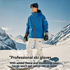 Winter Snow Ski Gloves with Touchscreen Compatibility, Windproof and Waterproof, Thick Fleece Lining, Adjustable Wrist Strap, Ideal for Outdoor Sports and Daily Cold Weather Use (Grey)