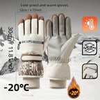 Winter Snow Ski Gloves with Touchscreen Compatibility, Windproof and Waterproof, Thick Fleece Lining, Adjustable Wrist Strap, Ideal for Outdoor Sports and Daily Cold Weather Use (Navy)