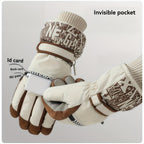 Winter Snow Ski Gloves with Touchscreen Compatibility, Windproof and Waterproof, Thick Fleece Lining, Adjustable Wrist Strap, Ideal for Outdoor Sports and Daily Cold Weather Use (Navy)