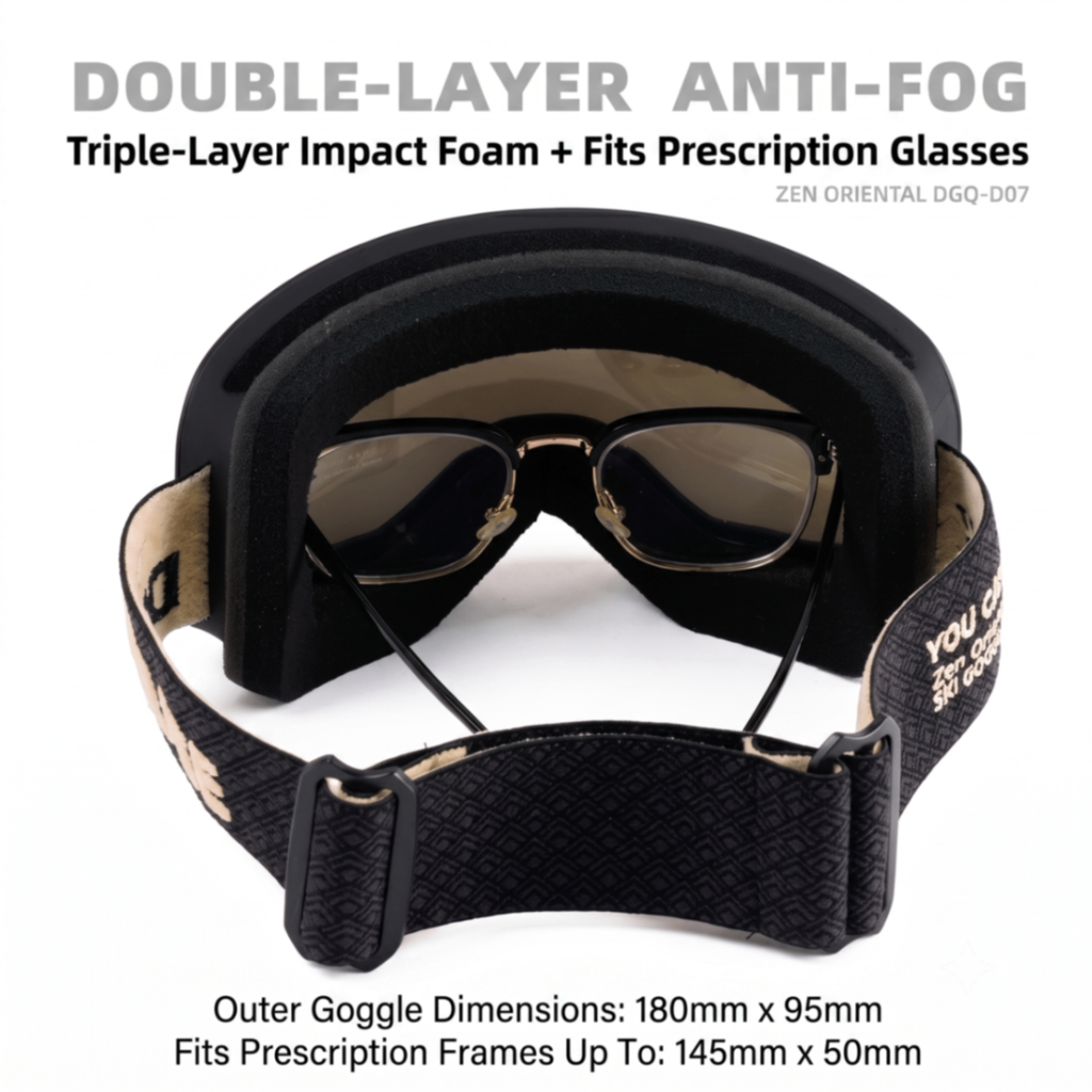 DOTUGE DGQ-D07 Magnetic Flip Ski Goggles with REVO Coated Dual-Layer Anti-Fog Spherical Lens, UV400 Protection, OTG Design, and Wide Field of View for Snow Sports (A)