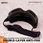 DOTUGE DGZ-Z12 Ski Goggles with REVO Coating, Anti-Fog, HD Dual-Layer PC Lens, TPU Frame, Impact-Resistant Sponge, Adjustable Strap, Large Field Cylindrical Design, Compatible with Prescription Glasses, Ideal for Snow Sports, Skiing, Snowboarding, and Mou
