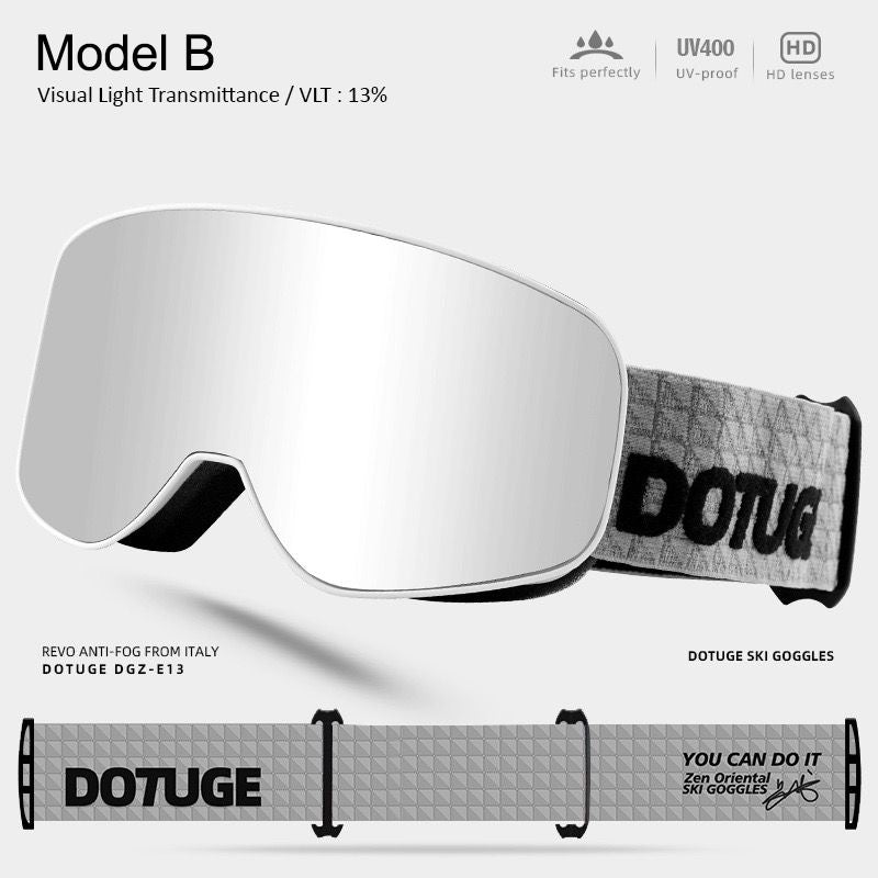 DOTUGE Kids Snow Goggles with Magnetic Flip Design, Anti-Fog HD Lens & UV400 Protection, Compatible with Prescription Glasses, Ideal for Skiing, Snowboarding, and Winter Outdoor Adventures (A)