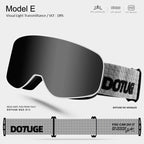 DOTUGE Kids Snow Goggles with Magnetic Flip Design, Anti-Fog HD Lens & UV400 Protection, Compatible with Prescription Glasses, Ideal for Skiing, Snowboarding, and Winter Outdoor Adventures (B)
