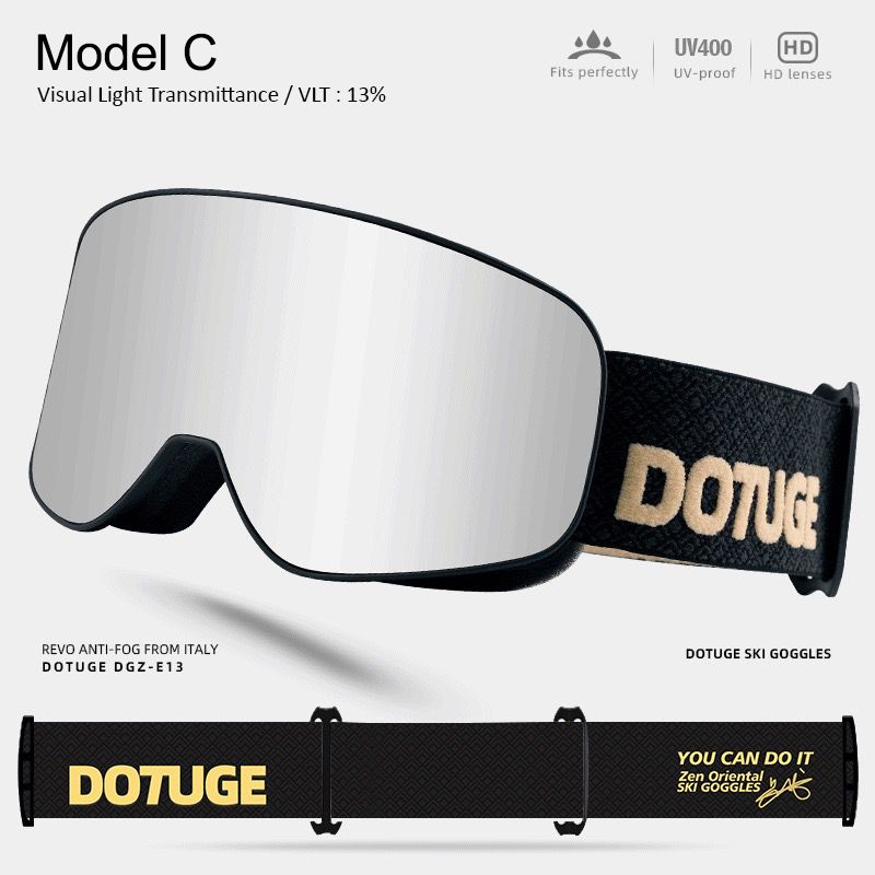 DOTUGE Kids Snow Goggles with Magnetic Flip Design, Anti-Fog HD Lens & UV400 Protection, Compatible with Prescription Glasses, Ideal for Skiing, Snowboarding, and Winter Outdoor Adventures (E)