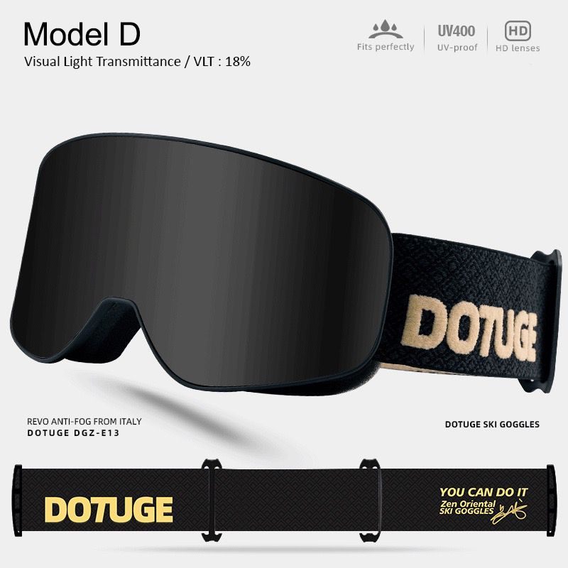 DOTUGE Kids Snow Goggles with Magnetic Flip Design, Anti-Fog HD Lens & UV400 Protection, Compatible with Prescription Glasses, Ideal for Skiing, Snowboarding, and Winter Outdoor Adventures (H)