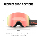 Cylindrical Snow Goggles with Anti-Fog Dual-Layer PC Lens, Impact-Resistant TPU Frame, and Adjustable Silicone-Grip Strap for Skiing, Snowboarding, and Mountaineering in Sunny Conditions (Grey)