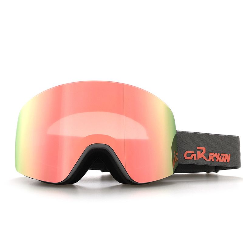 Cylindrical Snow Goggles with Anti-Fog Dual-Layer PC Lens, Impact-Resistant TPU Frame, and Adjustable Silicone-Grip Strap for Skiing, Snowboarding, and Mountaineering in Sunny Conditions (Purple)