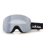 Cylindrical Snow Goggles with Anti-Fog Dual-Layer PC Lens, Impact-Resistant TPU Frame, and Adjustable Silicone-Grip Strap for Skiing, Snowboarding, and Mountaineering in Sunny Conditions (Purple)