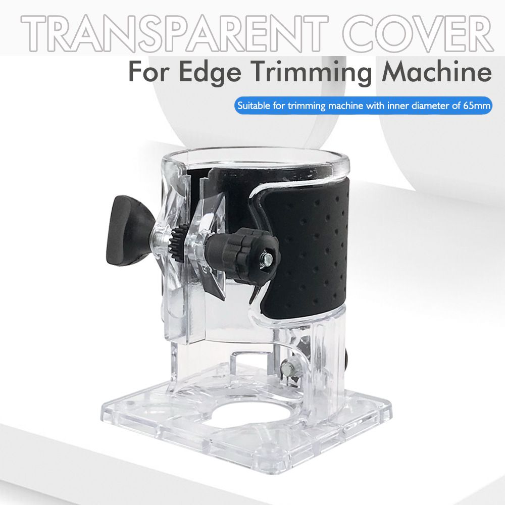 Transparent Router Base Protective Cover with Adjustable Knobs and Dust Port for Woodworking Trimming and Slotting, Compatible with Multiple Router Models, Clear PP Tool Accessory (Rubber-Coated, M5)