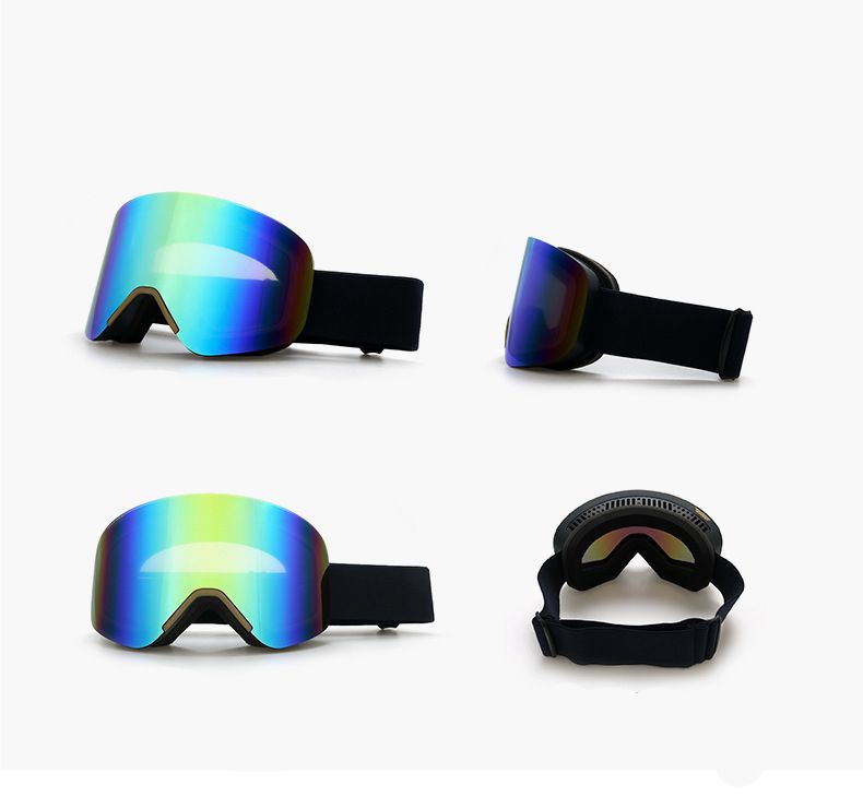 New Magnetic Ski Goggles with Cylindrical Lens, Anti-Fog Snow Glasses for Outdoor Skiing, Snowboarding, and Mountaineering – Universal Fit for Men, Women, and Youth (Blush)