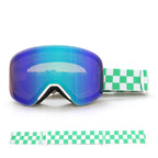 New Magnetic Ski Goggles with Cylindrical Lens, Anti-Fog Snow Glasses for Outdoor Skiing, Snowboarding, and Mountaineering – Universal Fit for Men, Women, and Youth (Blush)