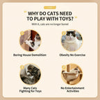 Interactive Rolling Cat Toy with Feather Wand Attachment – Auto-Moving Self-Play Ball for Indoor Cats, Smart Motion-Activated Chaser to Spark Hunting Instincts, Boost Daily Exercise, and Curb Boredom-Induced Destructive Behavior (Blue)