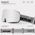 DOTUGE DGZ-Z11 Ski Goggles with Italian REVO Coating, Anti-Fog Dual-Layer HD Lens, UV400 Protection, Cylindrical Design for Skiing, Snowboarding, and Winter Outdoor Sports (B)