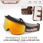 DOTUGE DGZ-Z11 Ski Goggles with Italian REVO Coating, Anti-Fog Dual-Layer HD Lens, UV400 Protection, Cylindrical Design for Skiing, Snowboarding, and Winter Outdoor Sports (D)