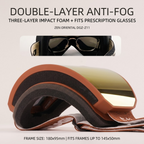 DOTUGE DGZ-Z11 Ski Goggles with Italian REVO Coating, Anti-Fog Dual-Layer HD Lens, UV400 Protection, Cylindrical Design for Skiing, Snowboarding, and Winter Outdoor Sports (E)