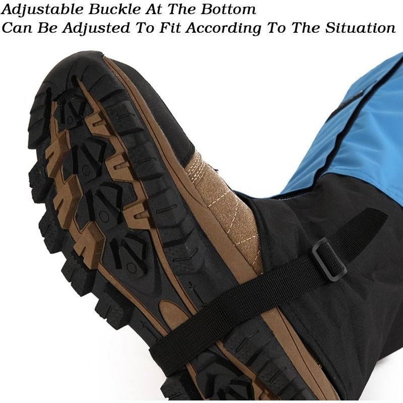 Outdoor Leg Gaiters for Hiking, Snow, and Mud – Waterproof, Breathable 100% Polyester with Adjustable Fit, Ideal for Skiing, Trekking, and Desert Exploration to Keep Debris Out of Boots (Navy)