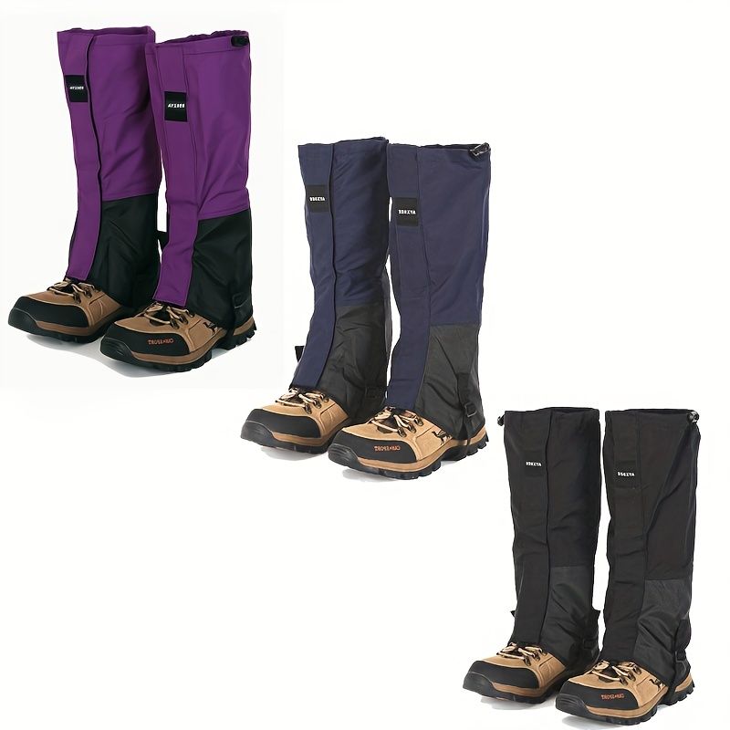 Outdoor Leg Gaiters for Hiking, Snow, and Mud – Waterproof, Breathable 100% Polyester with Adjustable Fit, Ideal for Skiing, Trekking, and Desert Exploration to Keep Debris Out of Boots (Navy)
