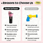 Interactive Electric Cat Fishing Toy with Retractable Feather Wand, Auto-Play Mode for Indoor Exercise, Handheld or Hands-Free Fun to Spark Your Cat’s Hunting Instinct, Lightweight and Durable, 3 Vibrant Color Options (Black And Pink)