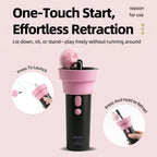 Interactive Electric Cat Fishing Toy with Retractable Feather Wand, Auto-Play Mode for Indoor Exercise, Handheld or Hands-Free Fun to Spark Your Cat’s Hunting Instinct, Lightweight and Durable, 3 Vibrant Color Options (Black And Pink)