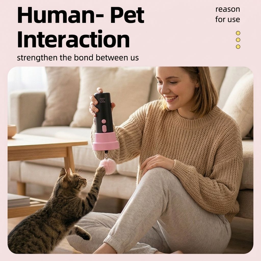 Interactive Electric Cat Fishing Toy with Retractable Feather Wand, Auto-Play Mode for Indoor Exercise, Handheld or Hands-Free Fun to Spark Your Cat’s Hunting Instinct, Lightweight and Durable, 3 Vibrant Color Options (Black And Pink)