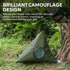 Portable Triangle Cat Cave Tent for Outdoor & Indoor Use – Waterproof, Windproof, Warm Foldable Cat House with Hanging Straps and Ground Stakes, Ideal for Stray Cats Seeking Cozy Shelter (DarkGreen)