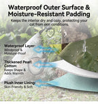Portable Triangle Cat Cave Tent for Outdoor & Indoor Use – Waterproof, Windproof, Warm Foldable Cat House with Hanging Straps and Ground Stakes, Ideal for Stray Cats Seeking Cozy Shelter (DarkGreen)