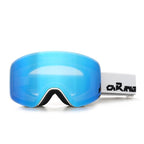 Kids Snow Goggles with Large Cylindrical Lens, Anti-Fog & UV Protection, Compatible with Prescription Glasses, for Outdoor Skiing and Mountaineering Adventures (Orange)
