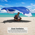 Whale-Shaped Beach Wind Shelter – Ultra-Light 1 kg Portable Sun Shade Tent, Spacious for 2-3 People, Quick Setup Open Design for Seaside Relaxation and Family Outings (Green)