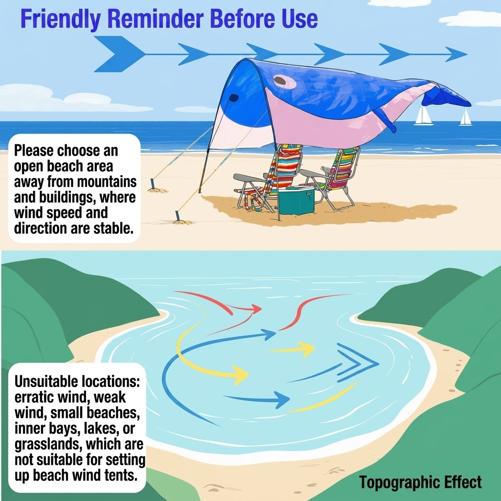 Whale-Shaped Beach Wind Shelter – Ultra-Light 1 kg Portable Sun Shade Tent, Spacious for 2-3 People, Quick Setup Open Design for Seaside Relaxation and Family Outings (Pink)