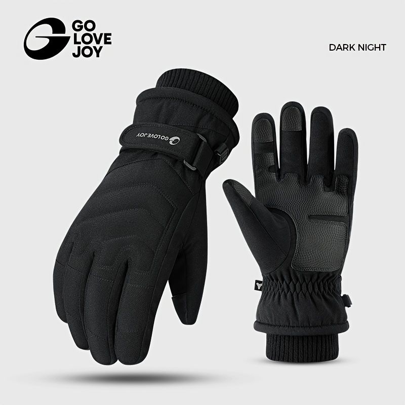 Unisex Winter Ski Gloves with Touchscreen Compatibility, Thick Fleece Lining, Windproof, Anti-Slip Grip for Snowboarding, Hiking, and Cold Weather Daily Commute (L, Ivory)