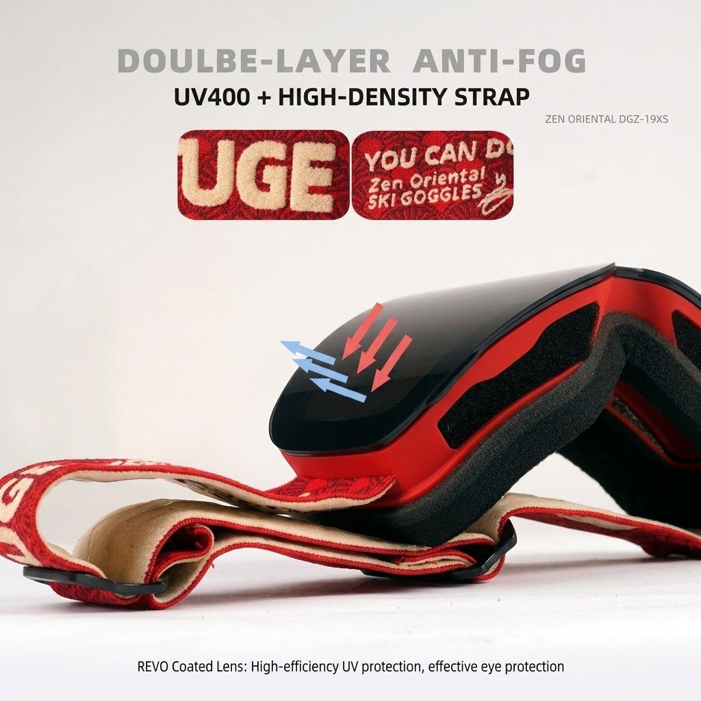 DOTUGE DGZ-Z19XS Series Ski Goggles with Magnetic Quick-Change Lens, Double-Layer Anti-Fog UV400 HD Coated Lenses, Compatible with Prescription Glasses, for Snow Sports, Climbing, and Mountain Adventures (J)