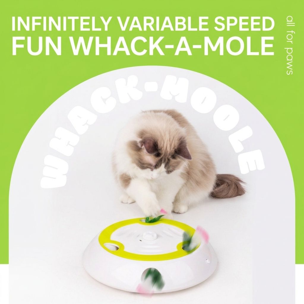Interactive Electric Cat Toy with Feather Wand, 3 Replaceable Heads, Adjustable Speed, USB-C Rechargeable, Indoor Play for Boredom Relief and Hunting Instinct Stimulation (White)