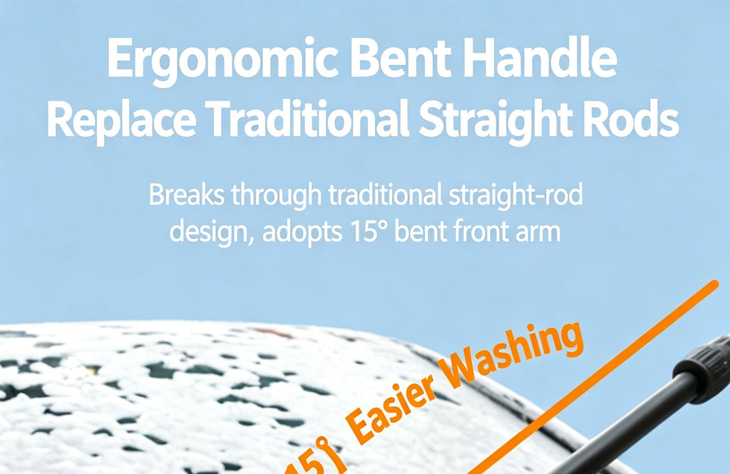 Three section telescopic bending rod does not damage the car paint, wiping and washing the car brush