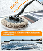 Three section telescopic bending rod does not damage the car paint, wiping and washing the car brush