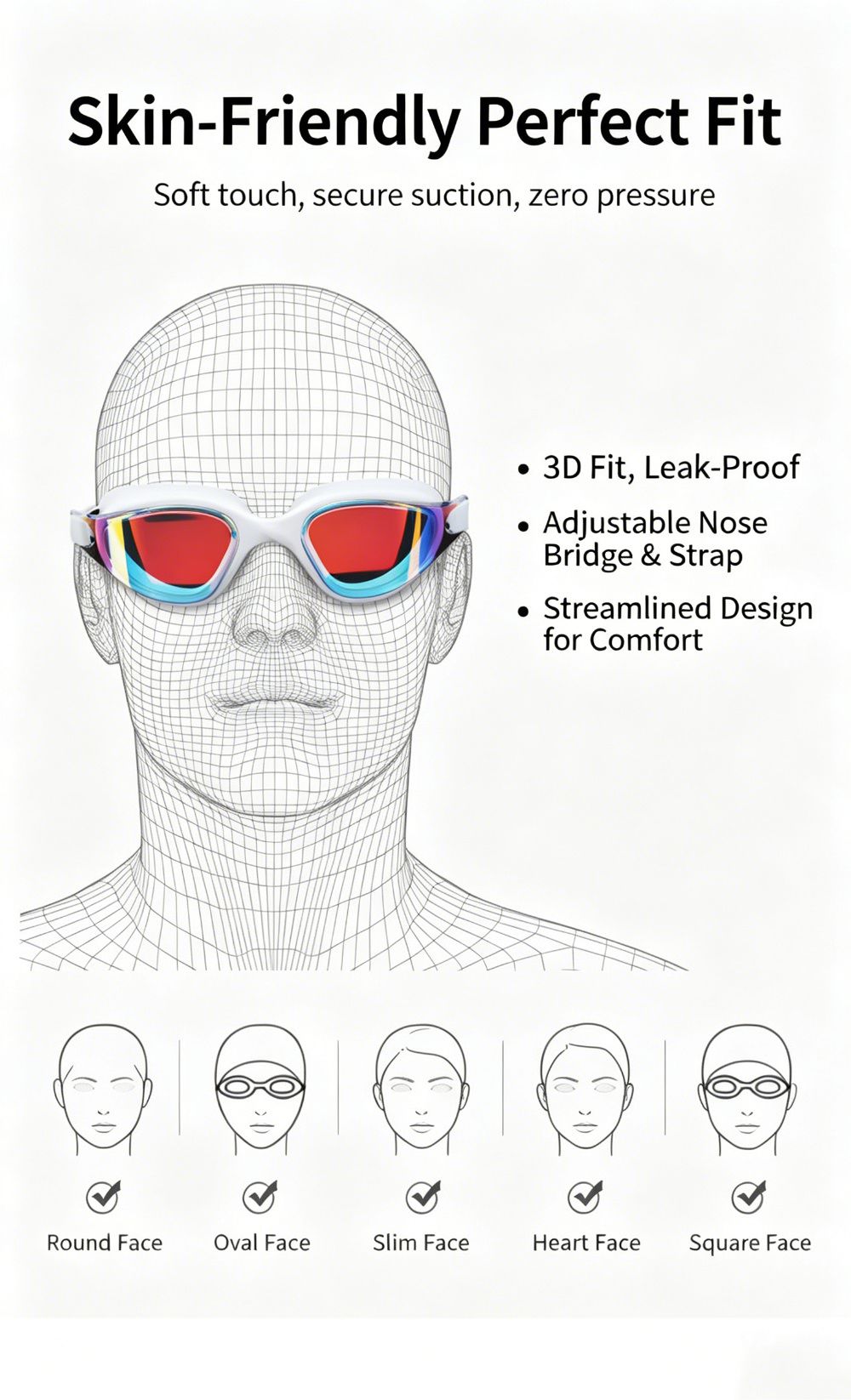 High definition silicone waterproof and anti fog adult swimming goggles,Orange-yellow