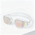 High definition silicone waterproof and anti fog adult swimming goggles,White Colorful