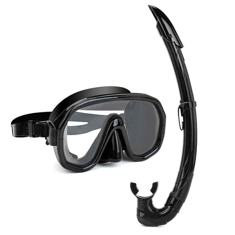 Outdoor Breathing Tube Glass Diving Set,black