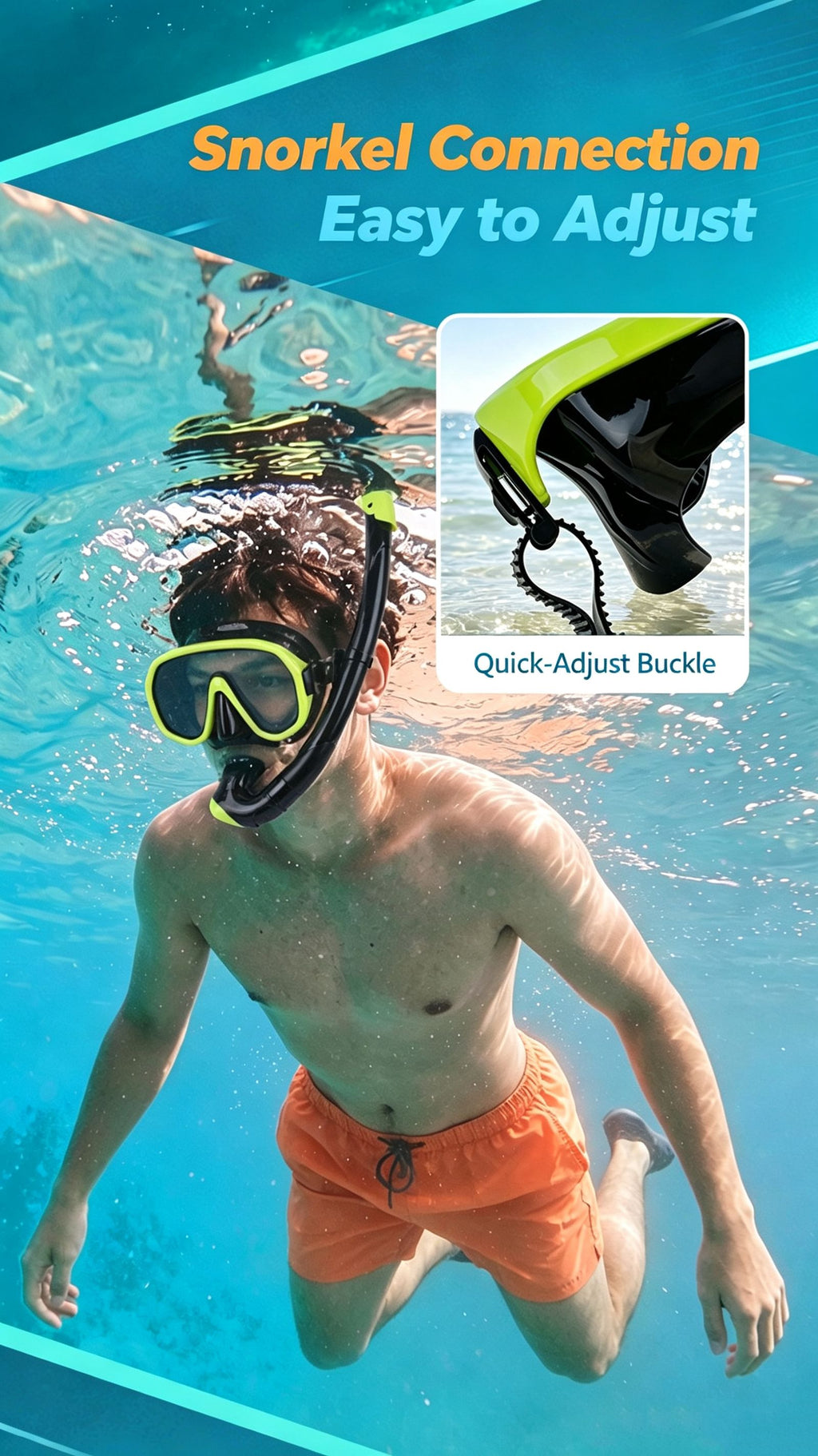 Outdoor Breathing Tube Glass Diving Set,black