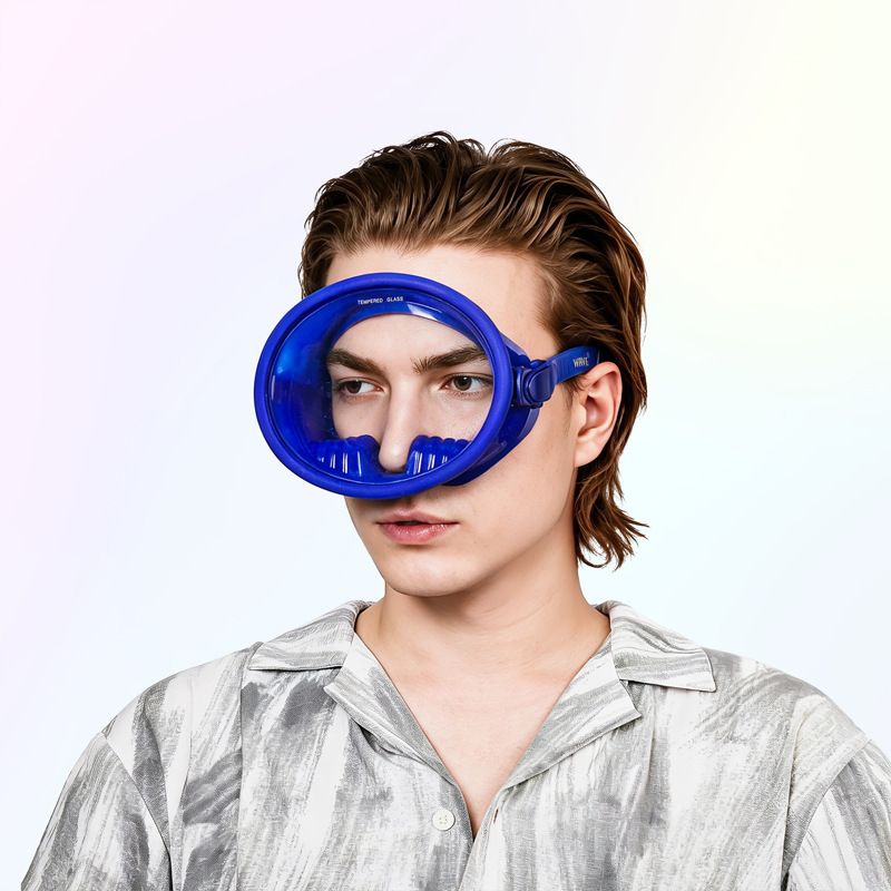 Panoramic silicone large field of view one-piece diving mirror