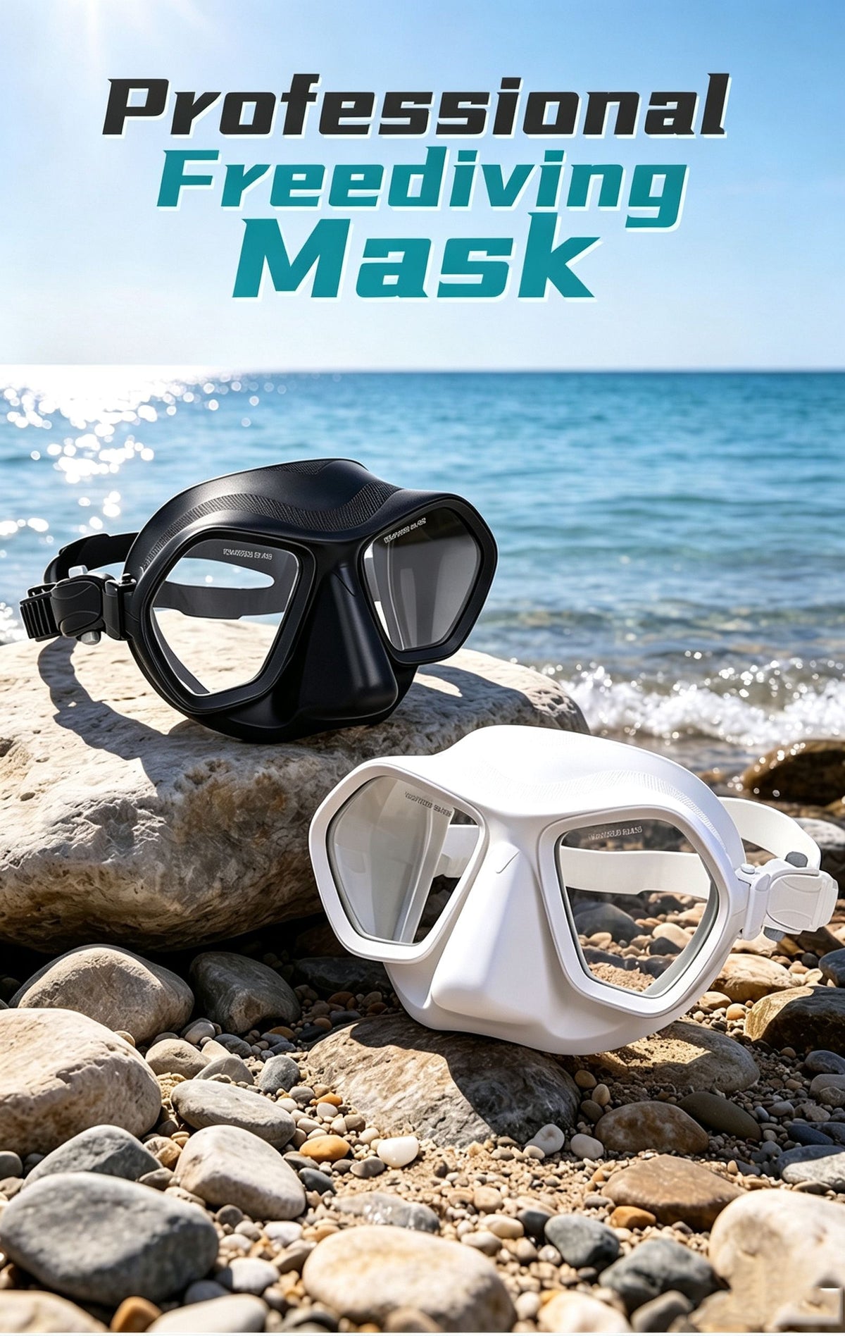 High definition tempered glass scuba diving low volume diving mirror,white
