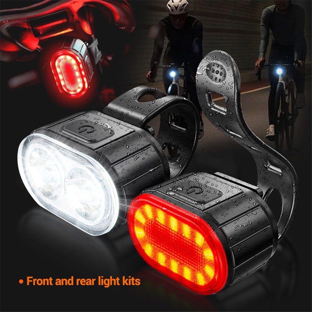 Bike Lights, Super Bright Bike Lighting Parts, Rechargeable Bicycle Lights Set Multiple Modes, Waterproof Bike Lights for Night Riding/Cycling Safety, Long Battery Life