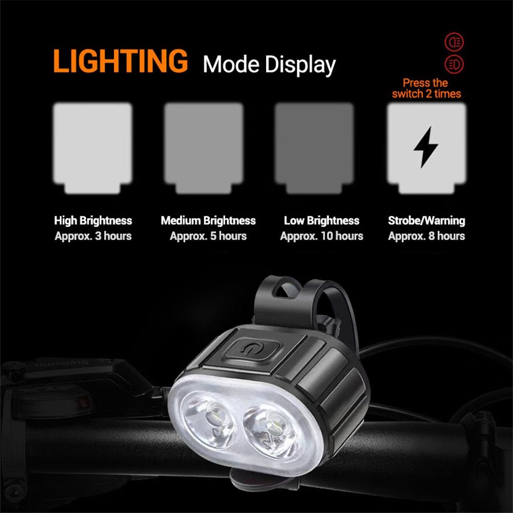 Bike Lights, Super Bright Bike Lighting Parts, Rechargeable Bicycle Lights Set Multiple Modes, Waterproof Bike Lights for Night Riding/Cycling Safety, Long Battery Life